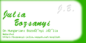 julia bozsanyi business card
